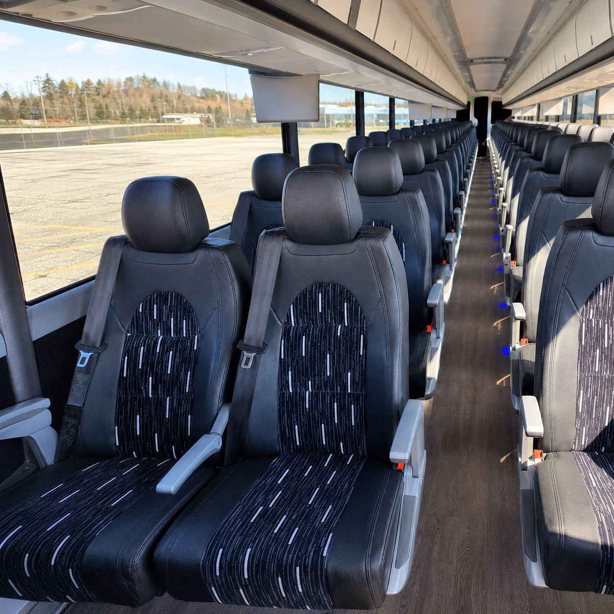 lawrence charter bus interior